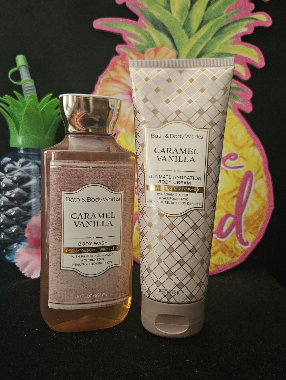 NWT Bath & Body Works Caramel Vanilla Body Wash & Body Cream - Brown, Gold